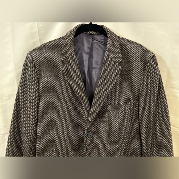 Vintage Men’s cashmere blazer medium houndstooth brown tan single breasted - Picture 10 of 16